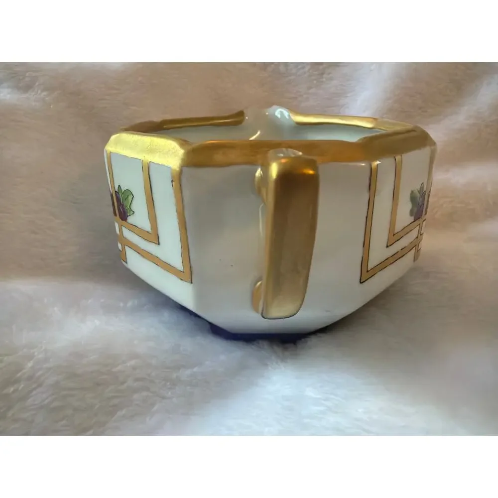 Antique Union Limoges Hand Painted Grape Creamer Eleanor McC Taetz Gold Trim